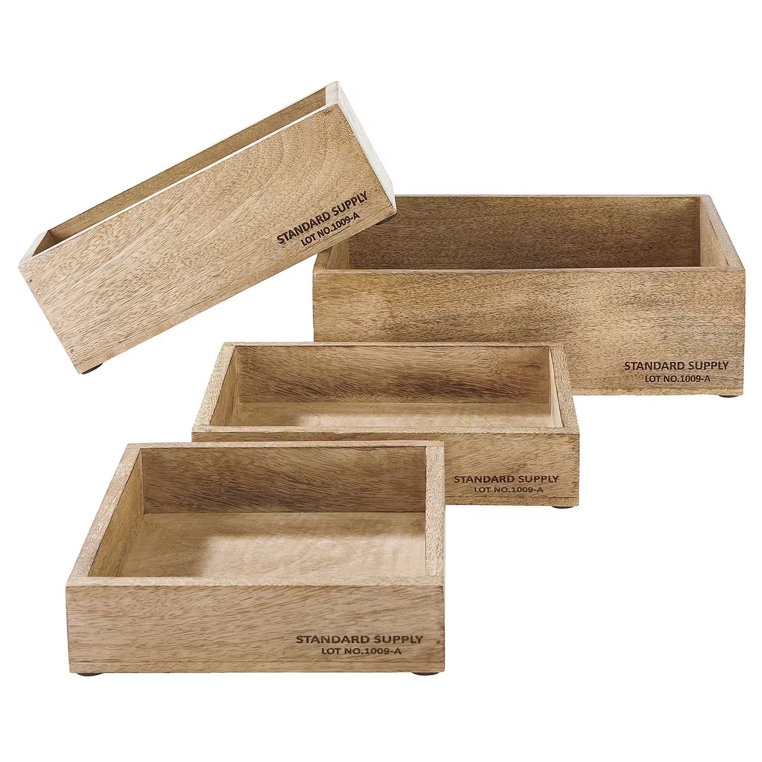 STANDARD SUPPLY Holzkasten - Mangoholz - Natur - Beige