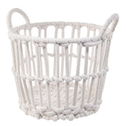 WHITE OCEAN Korb - Baumwolle / Eisen - Weiß - Durchmesser: 31 cm