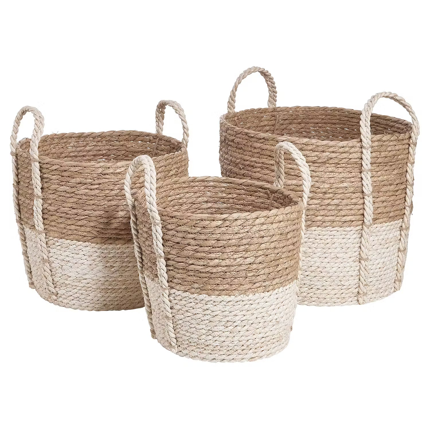 BASIC BRAID Korb - Maisblatt / Binse - Natur - Durchmesser: 28 cm