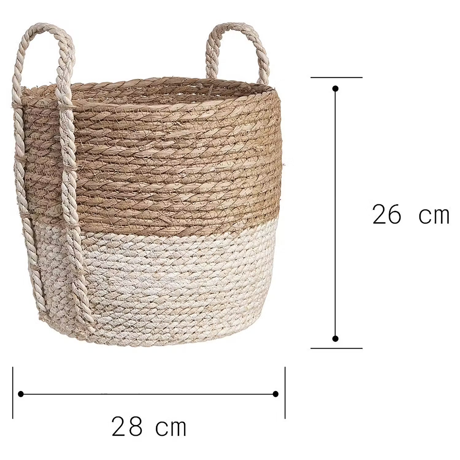 BASIC BRAID Korb - Maisblatt / Binse - Natur - Durchmesser: 28 cm