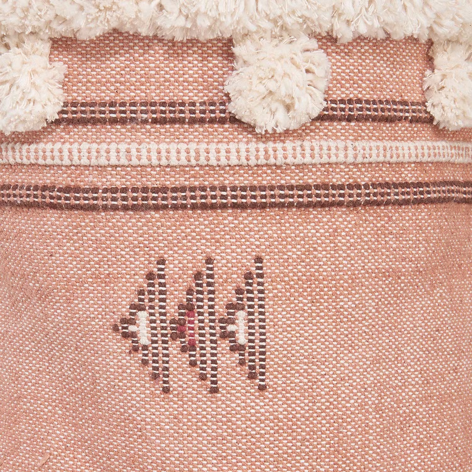 CARAVAN OF LOVE Korb - Baumwollstoff - Rosa / Beige - Durchmesser: 25 cm