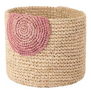 ISALO Korb - Raffia - Natur / Rosa