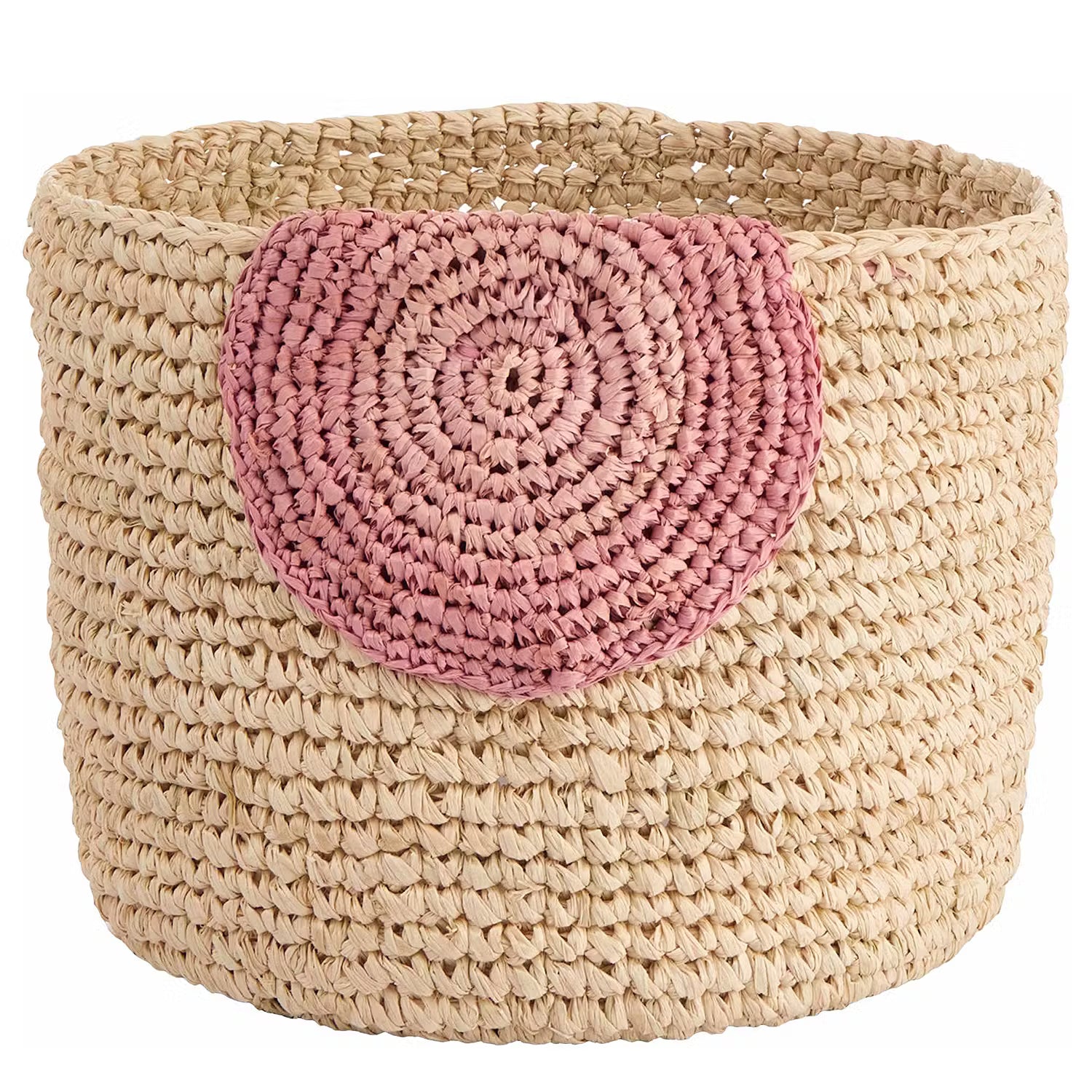 ISALO Korb - Raffia - Natur / Rosa