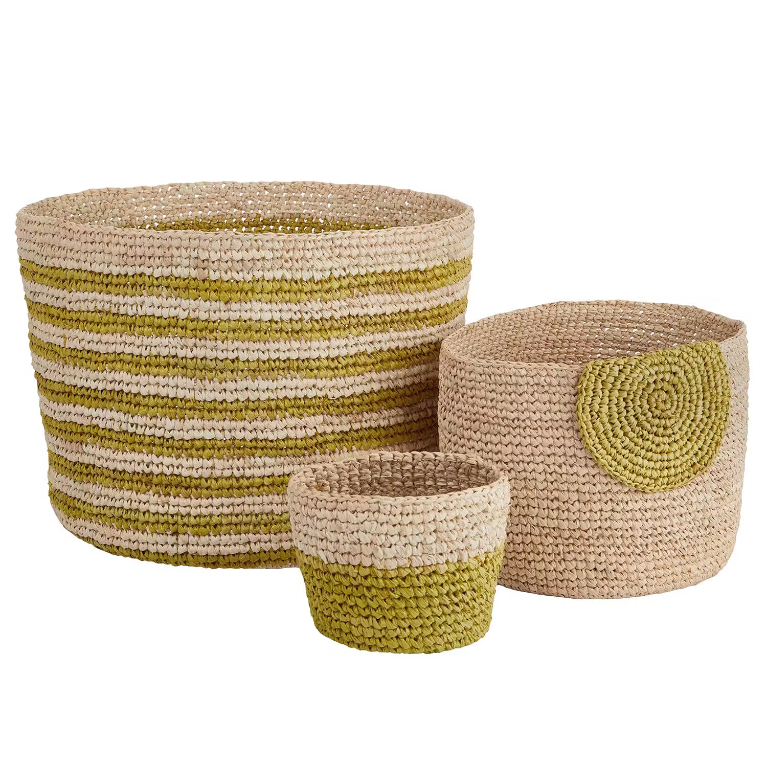 ISALO Korb - Raffia - Natur / Gelb
