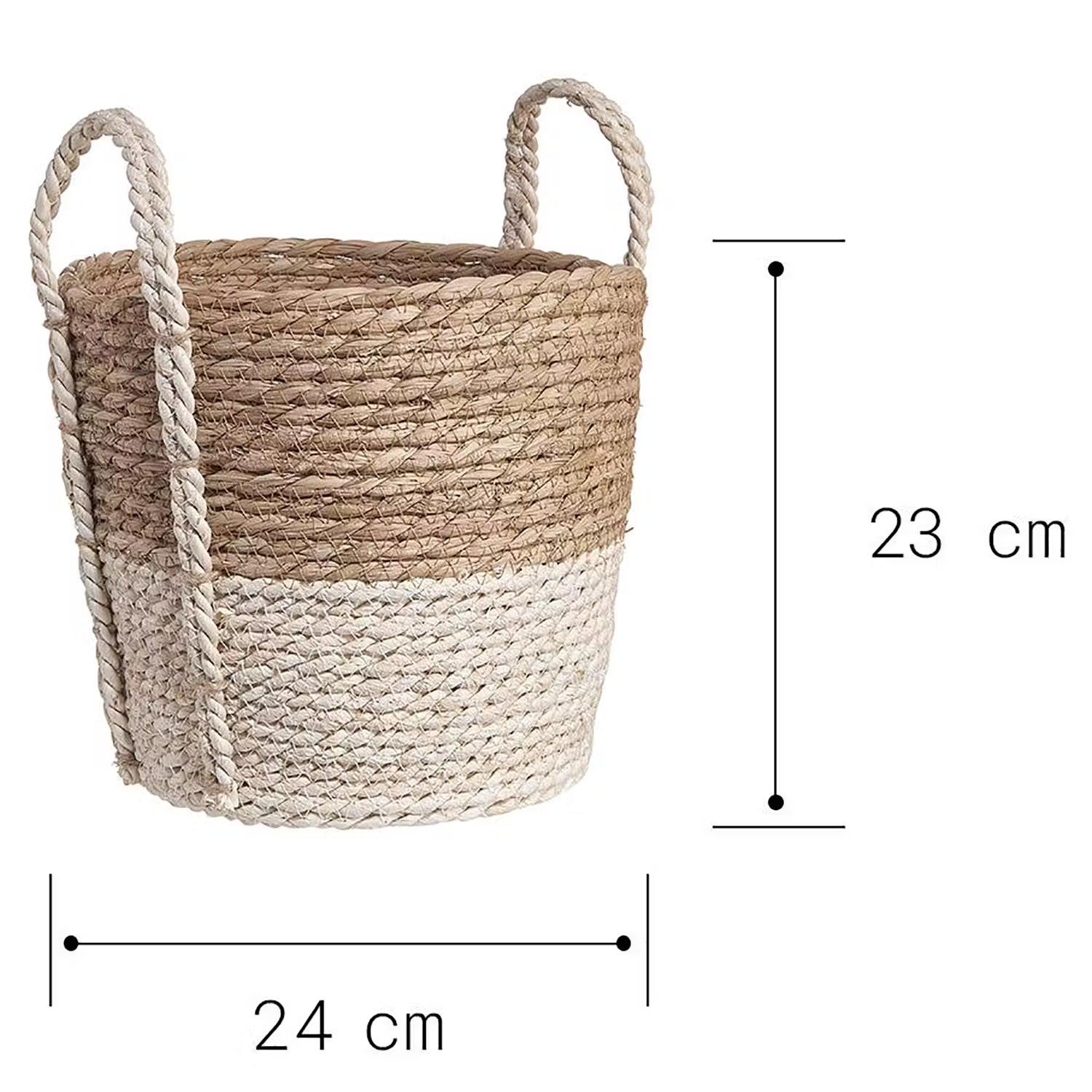 BASIC BRAID Korb - Maisblatt / Binse - Natur - Durchmesser: 24 cm