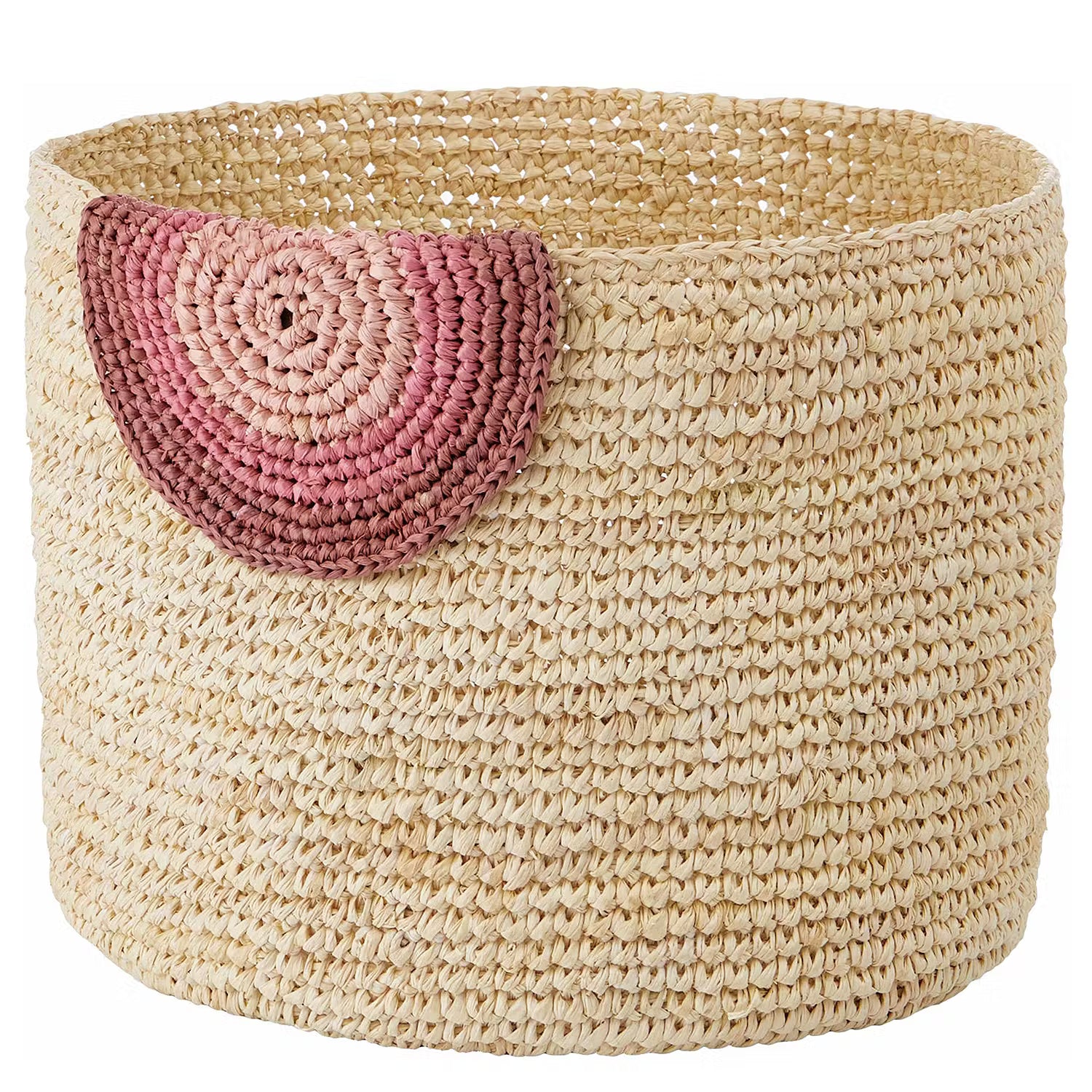ISALO Korb - Raffia - Natur / Rosa