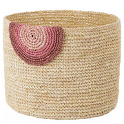 ISALO Korb - Raffia - Natur / Rosa