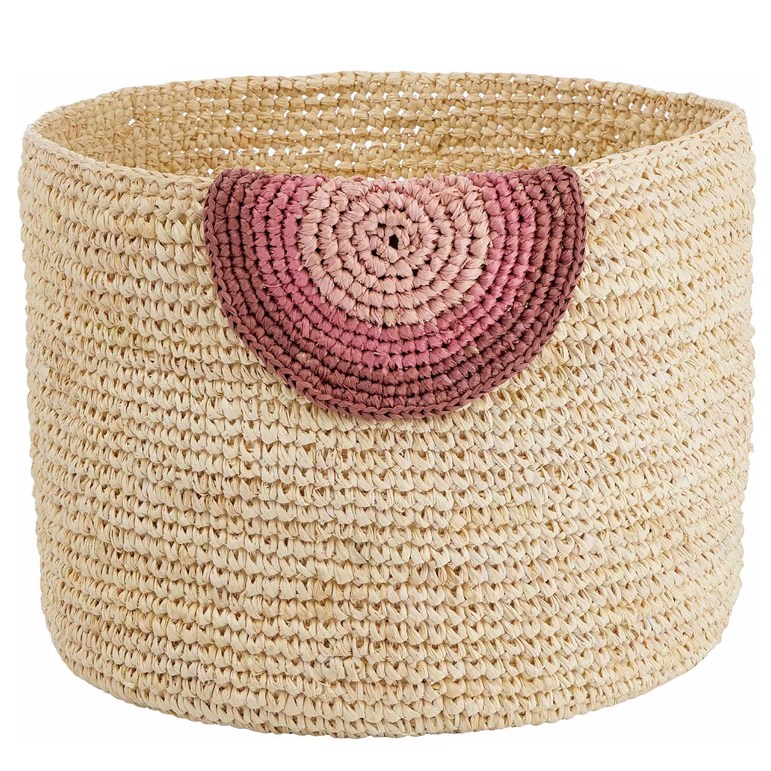 ISALO Korb - Raffia - Natur / Rosa
