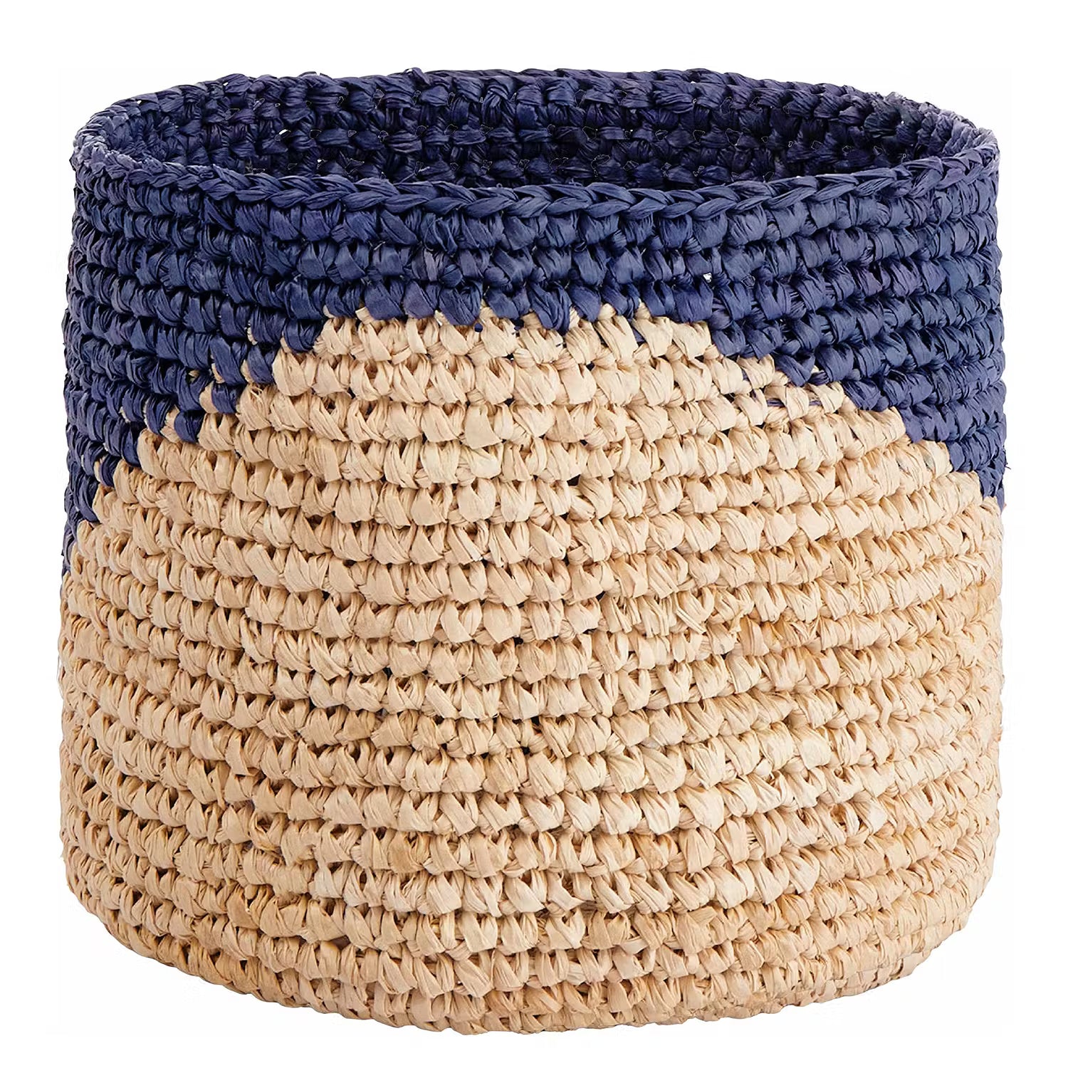 ISALO Korb - Raffia - Natur / Blau