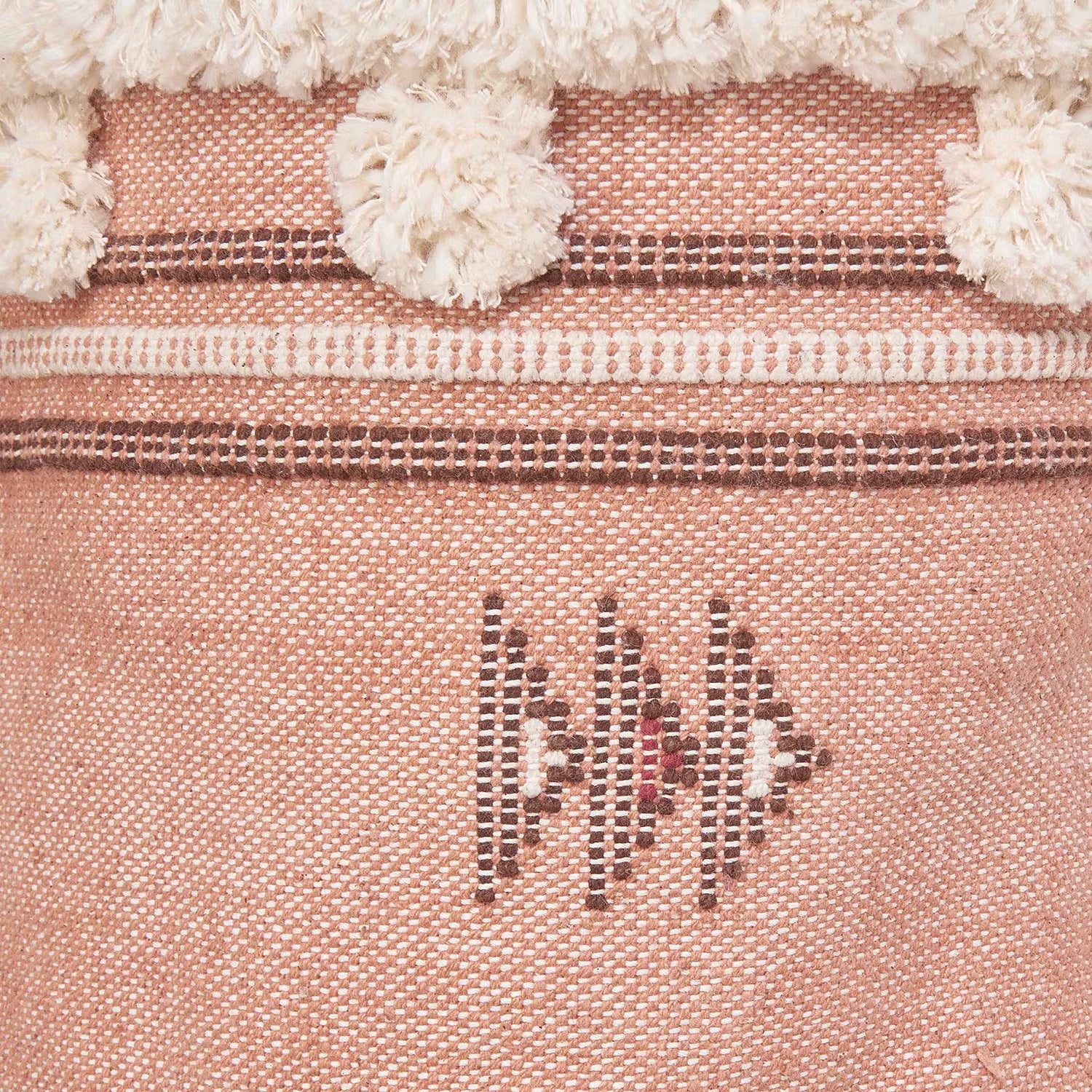 CARAVAN OF LOVE Korb - Baumwollstoff - Rosa / Beige - Durchmesser: 35 cm