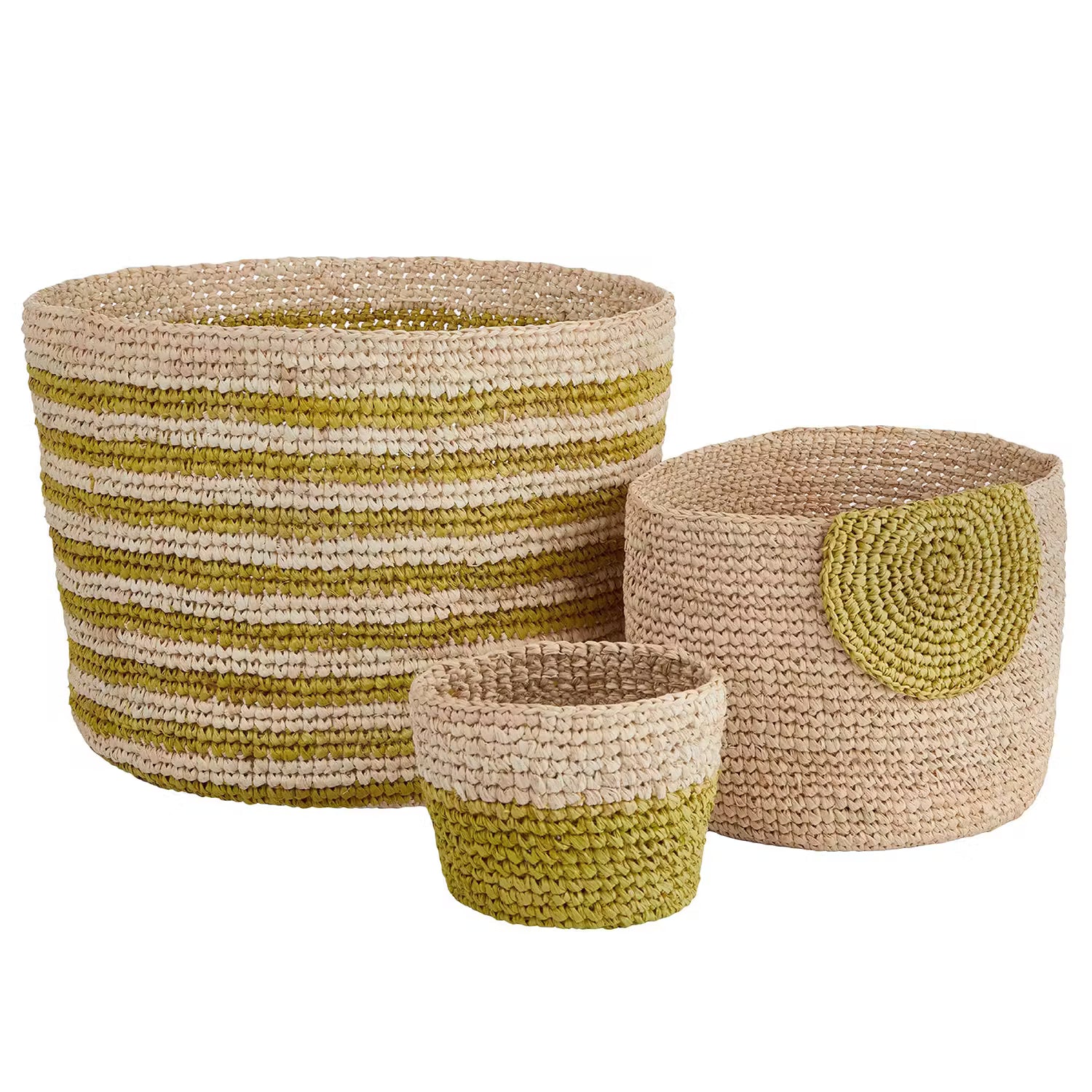 ISALO Korb - Raffia - Natur / Gelb