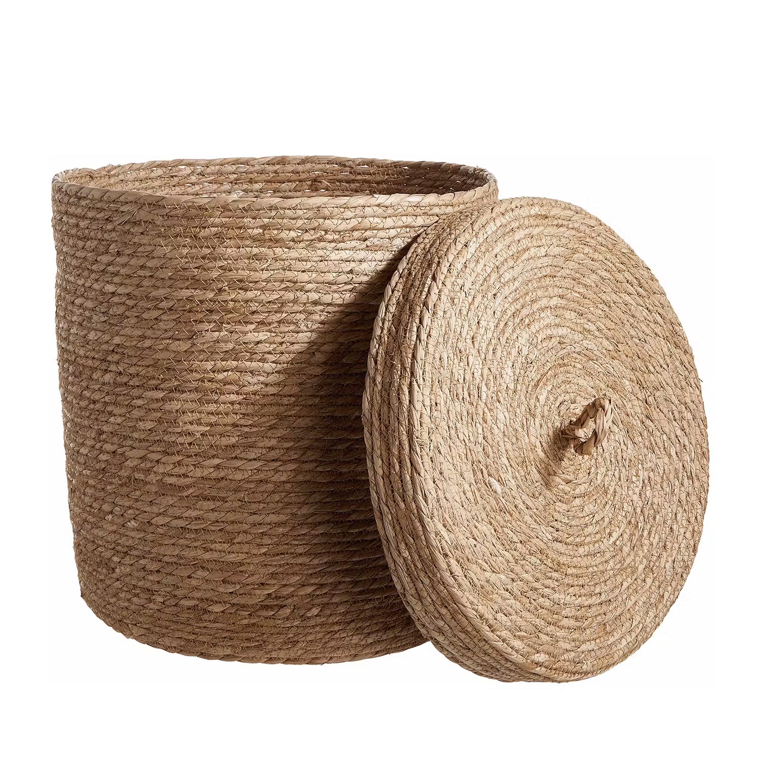 RUSH ROPE Korb mit Deckel - Seegras - Natur - Durchmesser: 40 cm