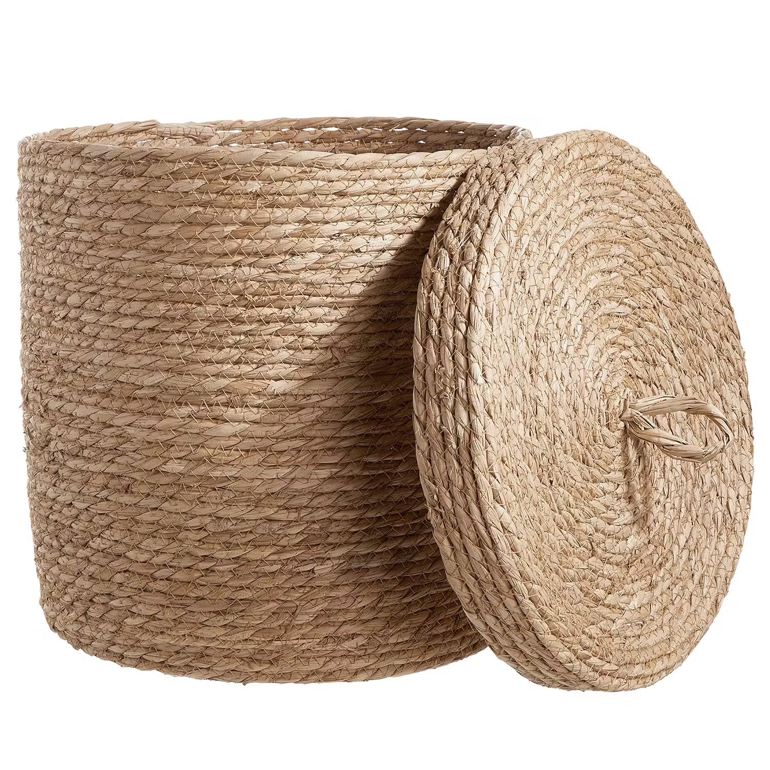 RUSH ROPE Korb mit Deckel - Seegras - Natur - Durchmesser: 35 cm