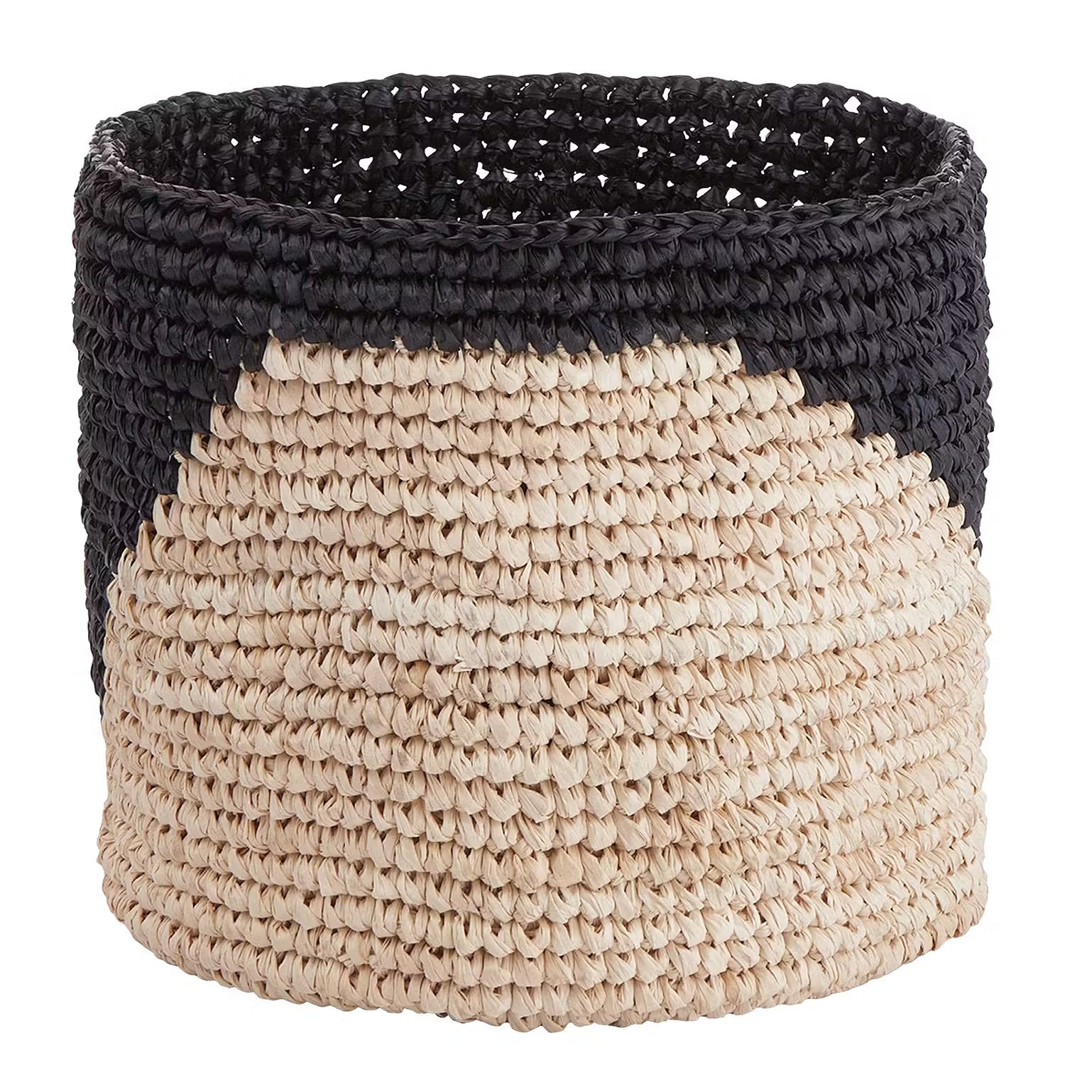 ISALO Korb - Raffia - Natur / Anthrazit