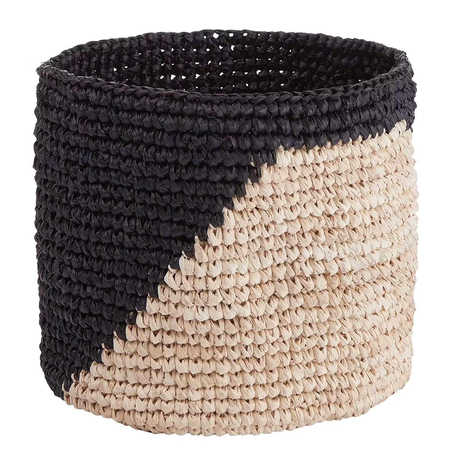 ISALO Korb - Raffia - Natur / Anthrazit