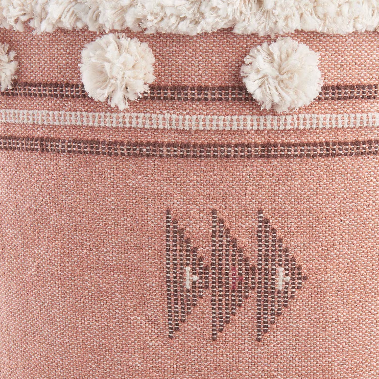 CARAVAN OF LOVE Korb - Baumwollstoff - Rosa / Beige - Durchmesser: 40 cm