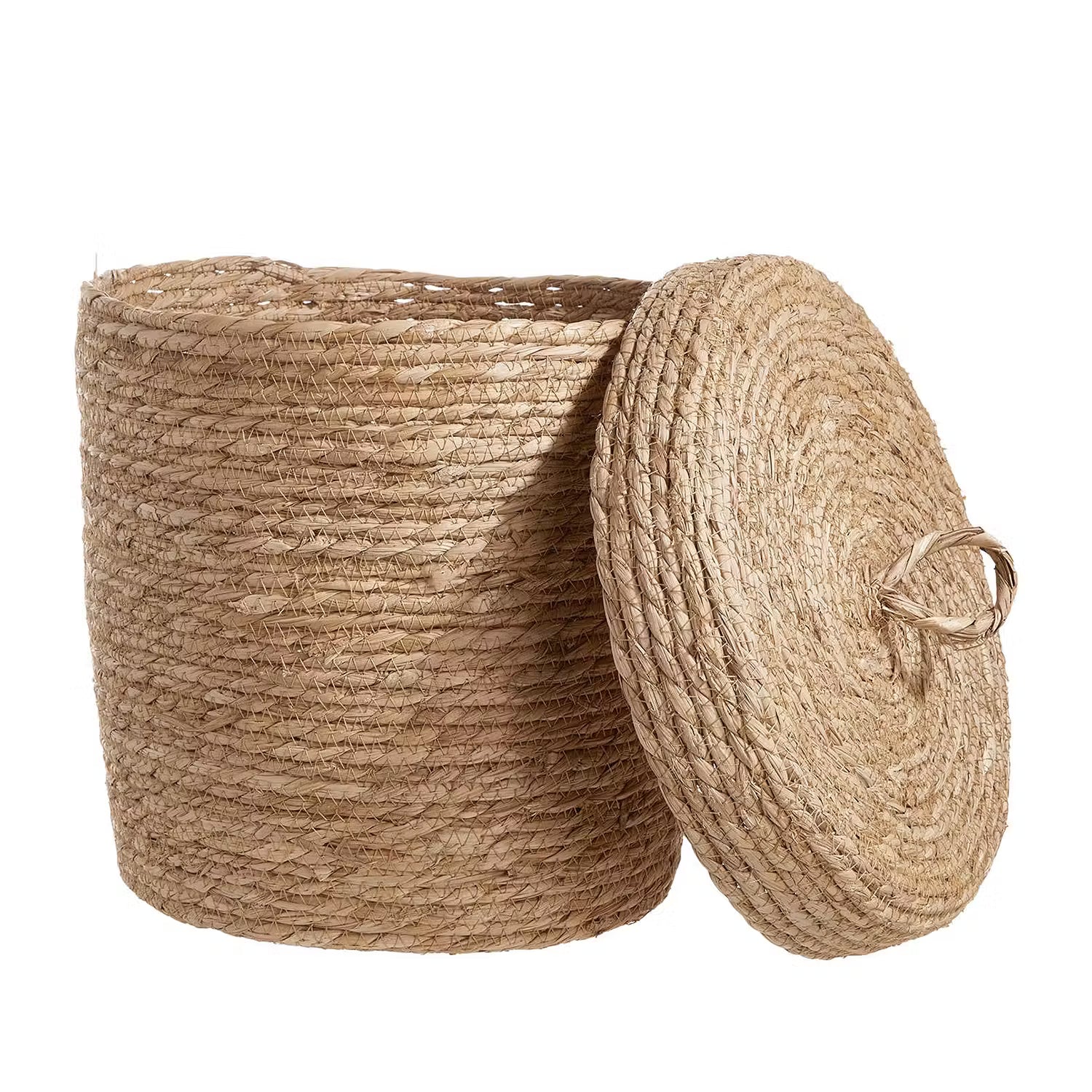 RUSH ROPE Korb mit Deckel - Seegras - Natur - Durchmesser: 30 cm