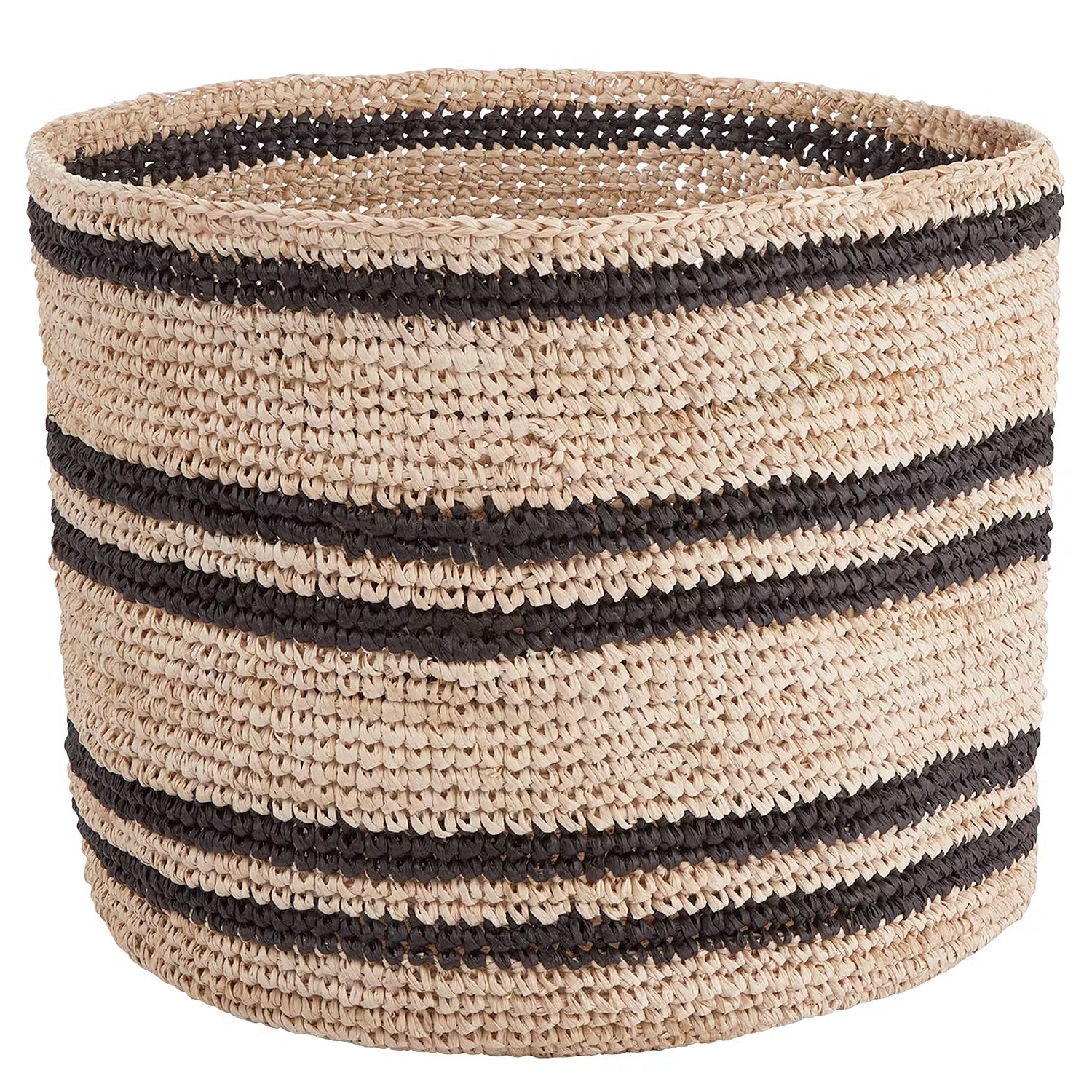 ISALO Korb - Raffia - Natur / Anthrazit