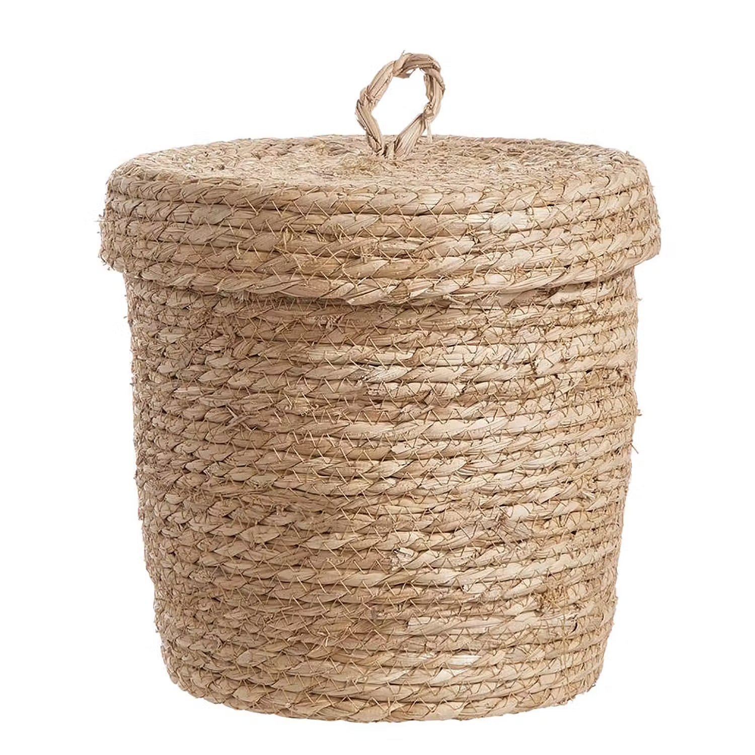 RUSH ROPE Korb mit Deckel - Seegras - Natur - Durchmesser: 25 cm