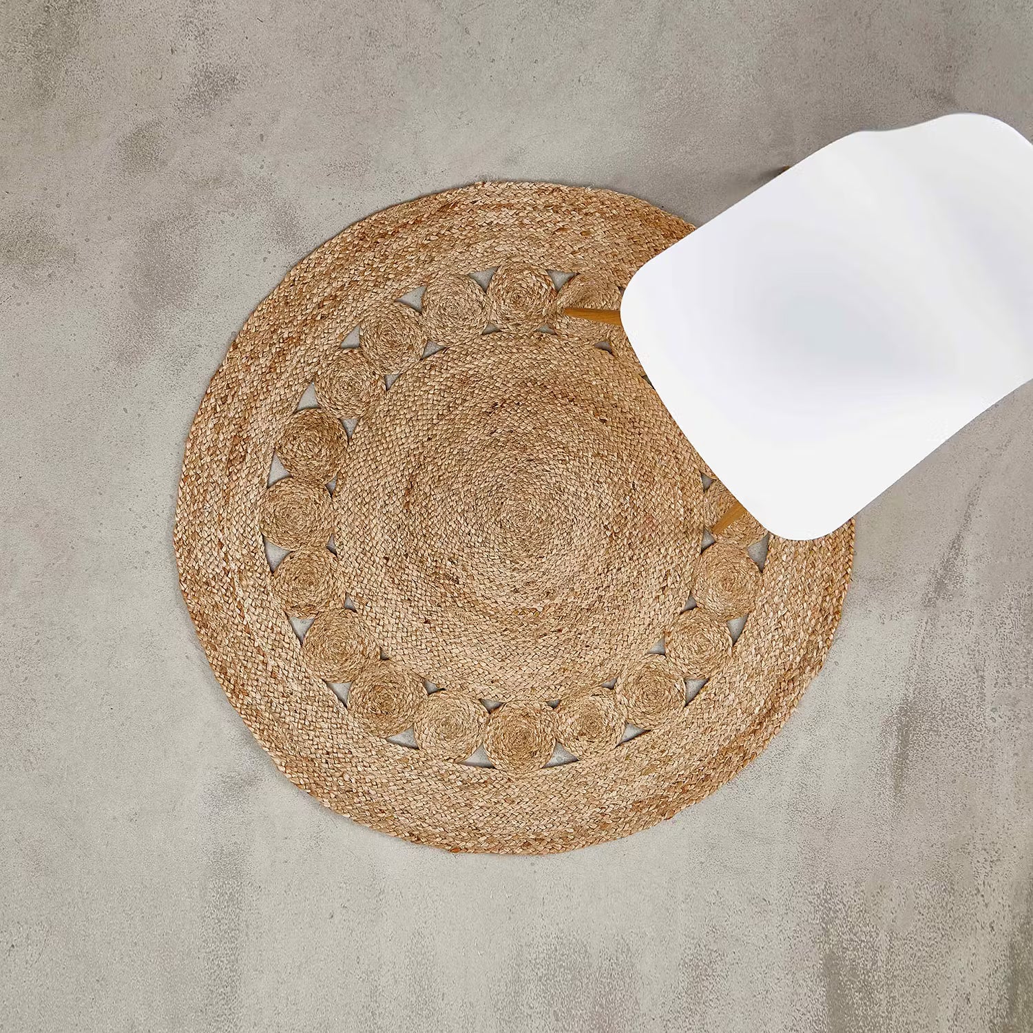 ALL NATURE Kurzflorteppich - Hanf - Beige - Durchmesser: 110 cm