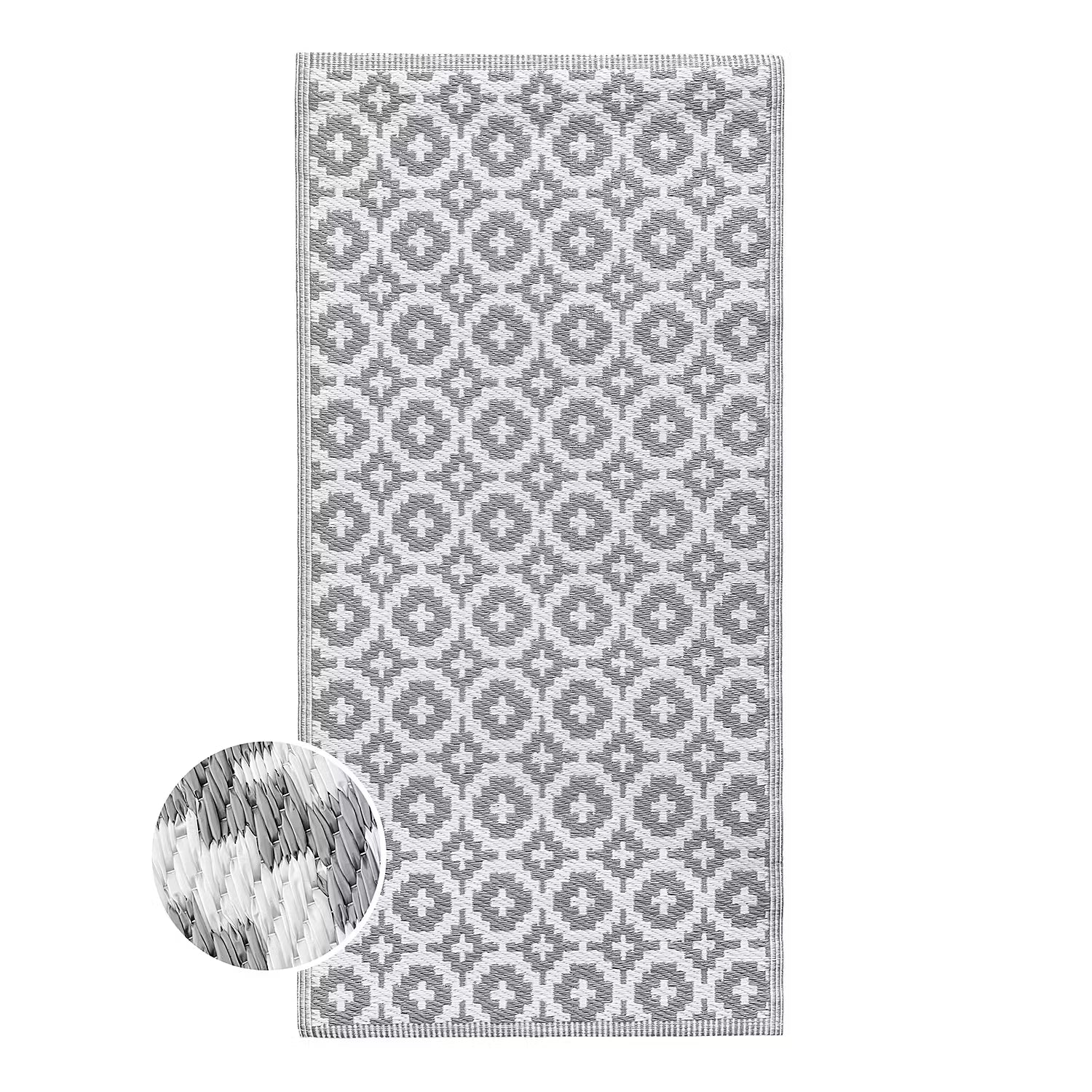 COLOUR CLASH In-/Outdoorteppich Mosaik - Polypropylen / recyceltes Material - Grau