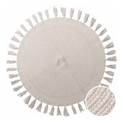 ALL NATURE Kurzflorteppich Quasten - Baumwolle - Creme