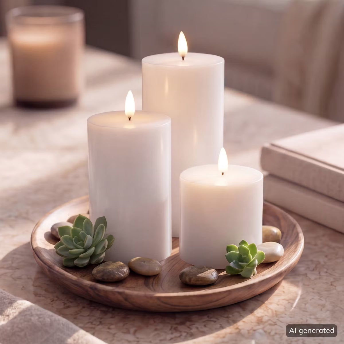 NORDIC LIGHT LED-Kerzen-Set 4-tlg. - Wachs - Weiß - Weiß