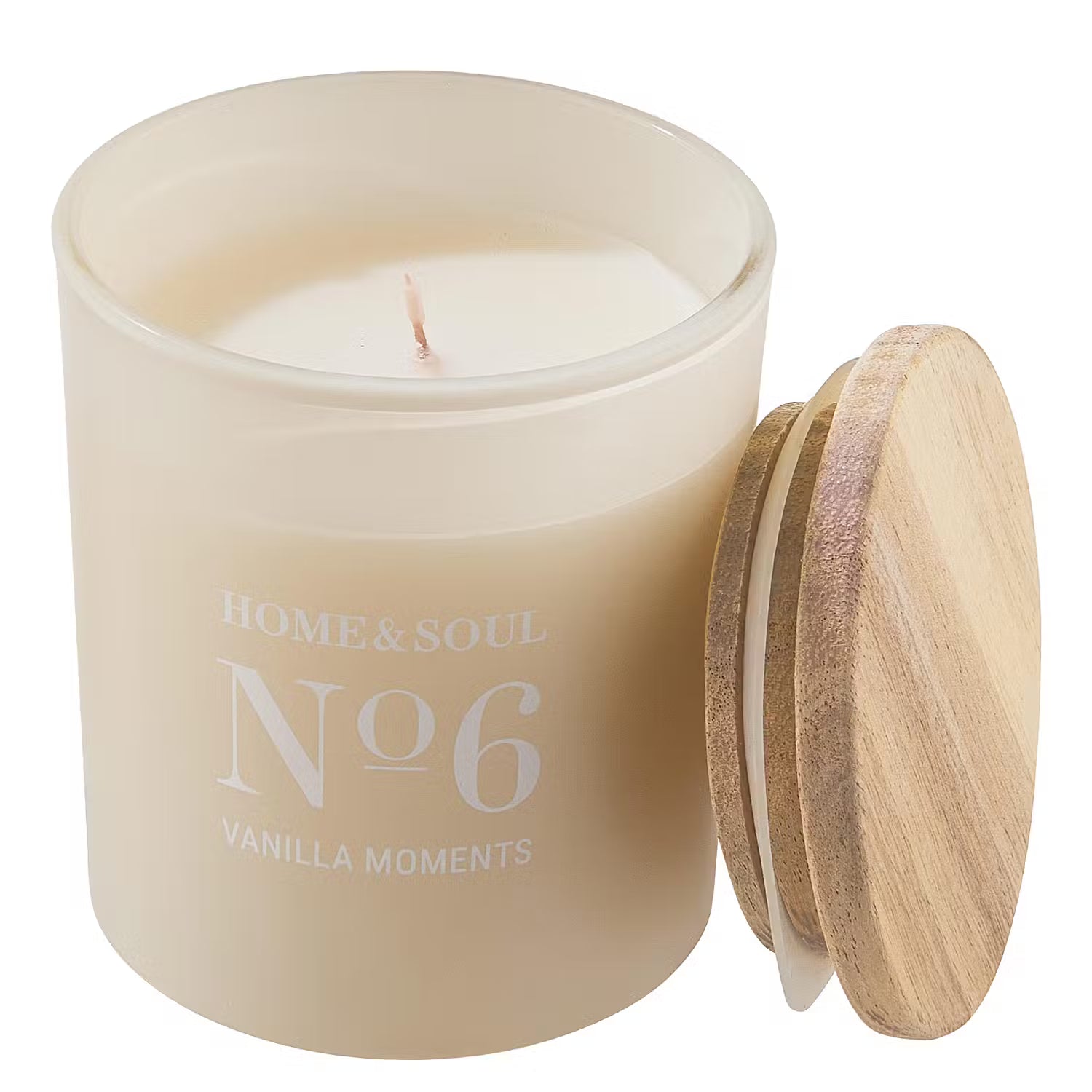 HOME & SOUL Duftkerze Vanilla Moments - Pinienholz / Sojawachs / Paraffin / Glas - Creme
