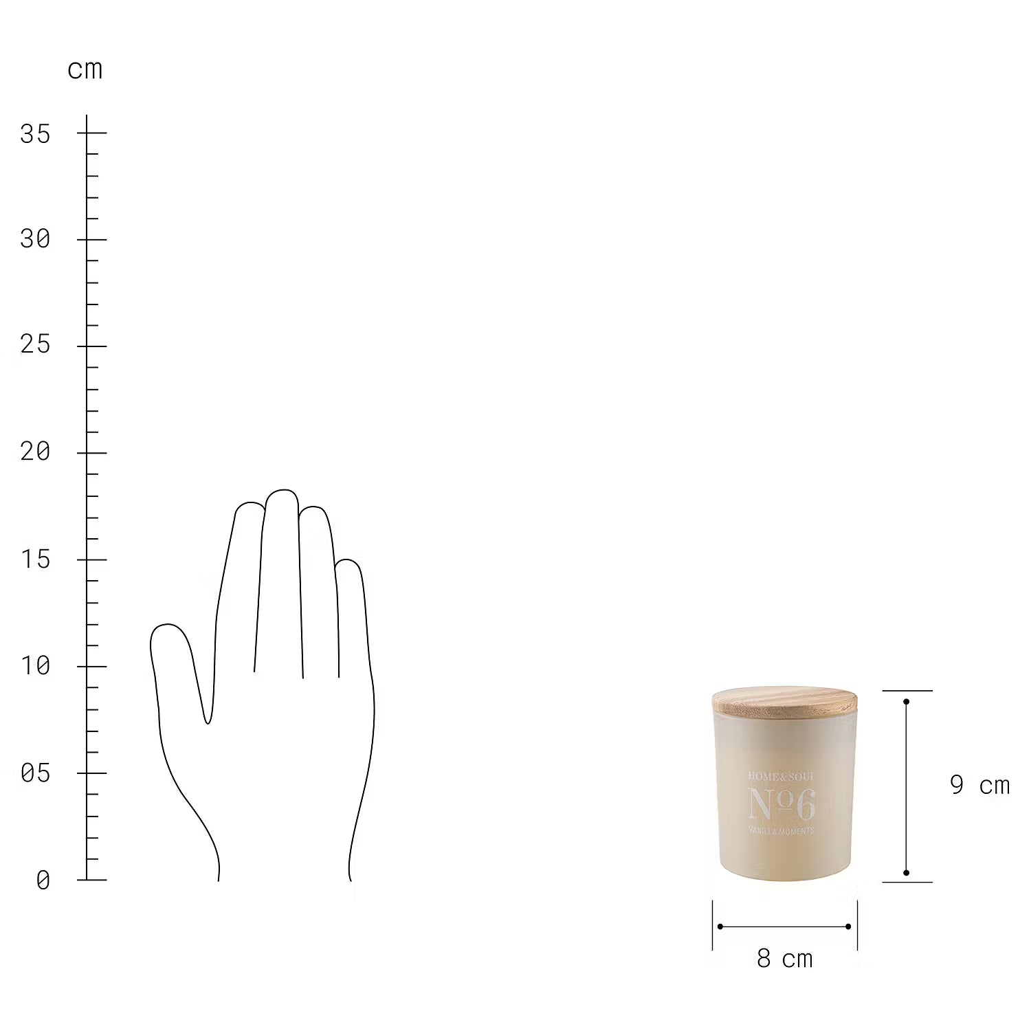HOME & SOUL Duftkerze Vanilla Moments - Pinienholz / Sojawachs / Paraffin / Glas - Creme