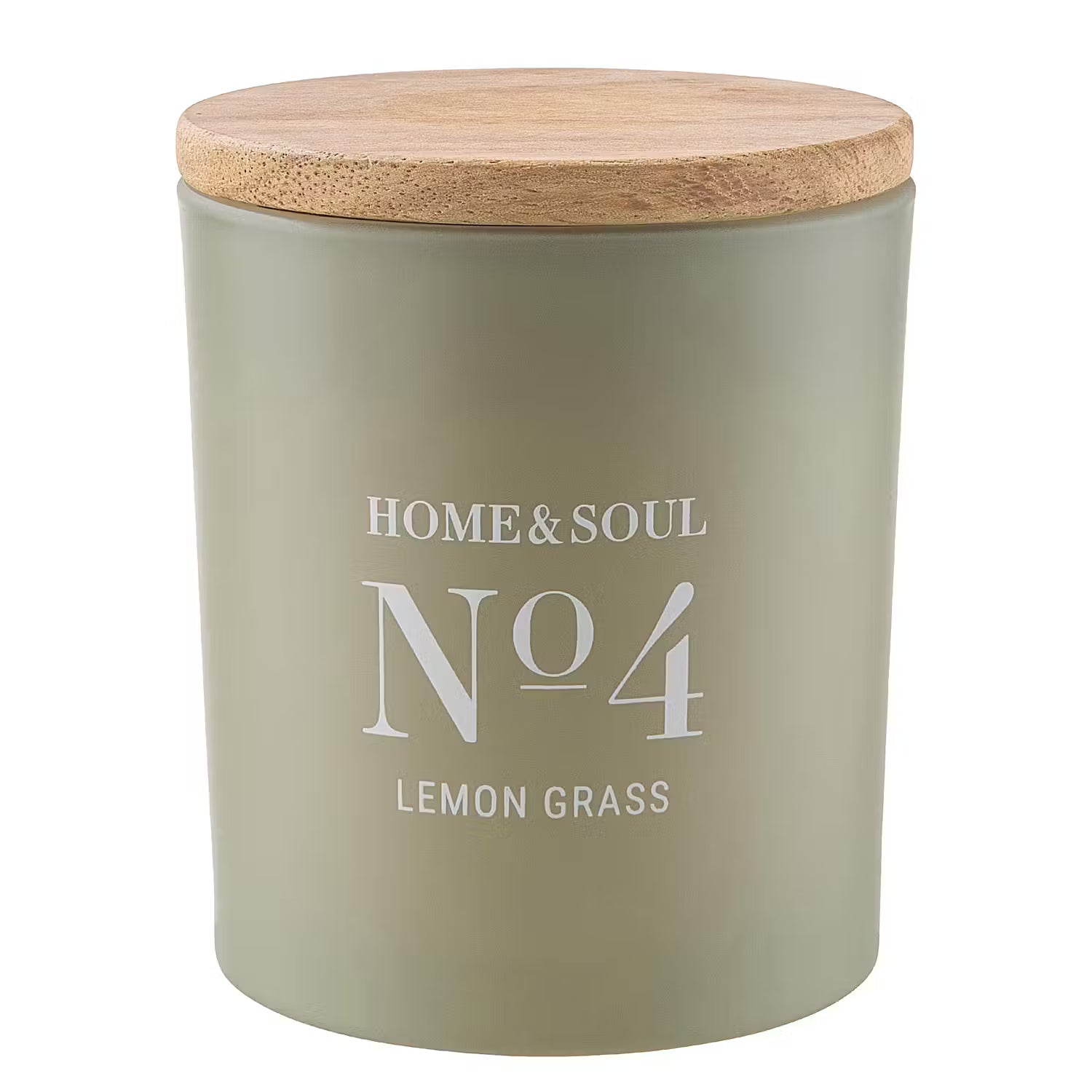 HOME & SOUL Duftkerze Lemon Grass - Pinienholz / Sojawachs / Paraffin / Glas - Grün