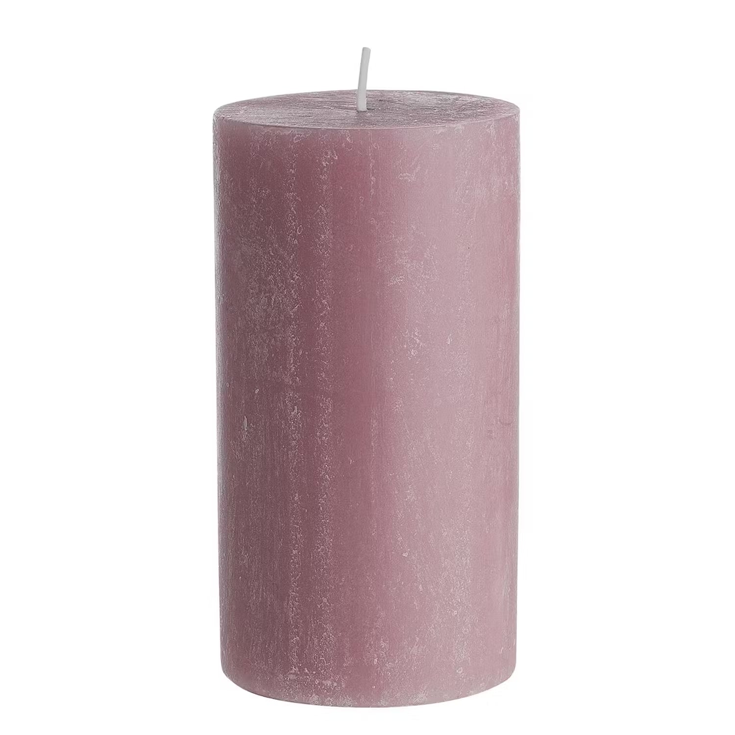 RUSTIC Stumpenkerze 6er-Set - Wachs - Rosa