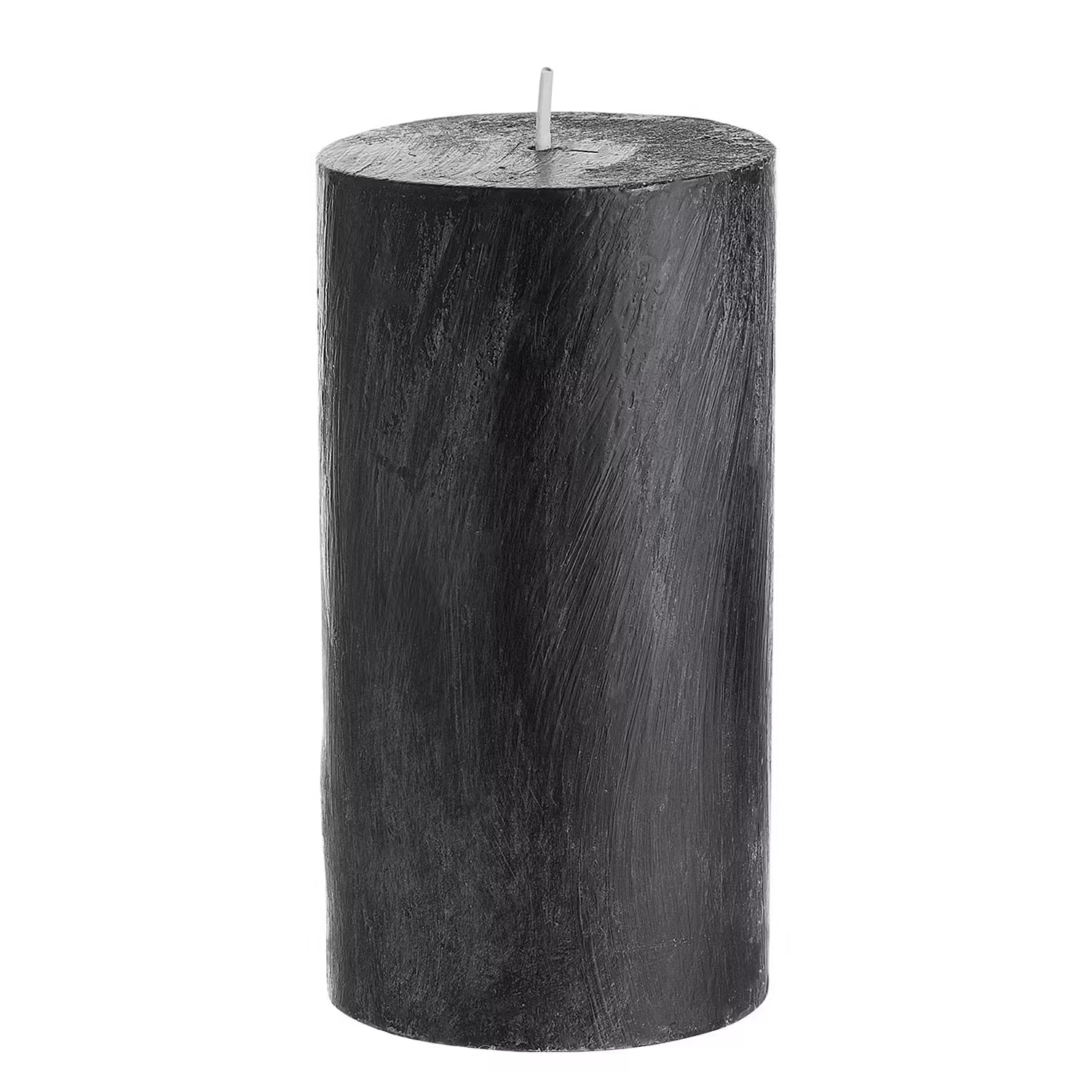 RUSTIC Stumpenkerze 6er-Set - Wachs - Schwarz