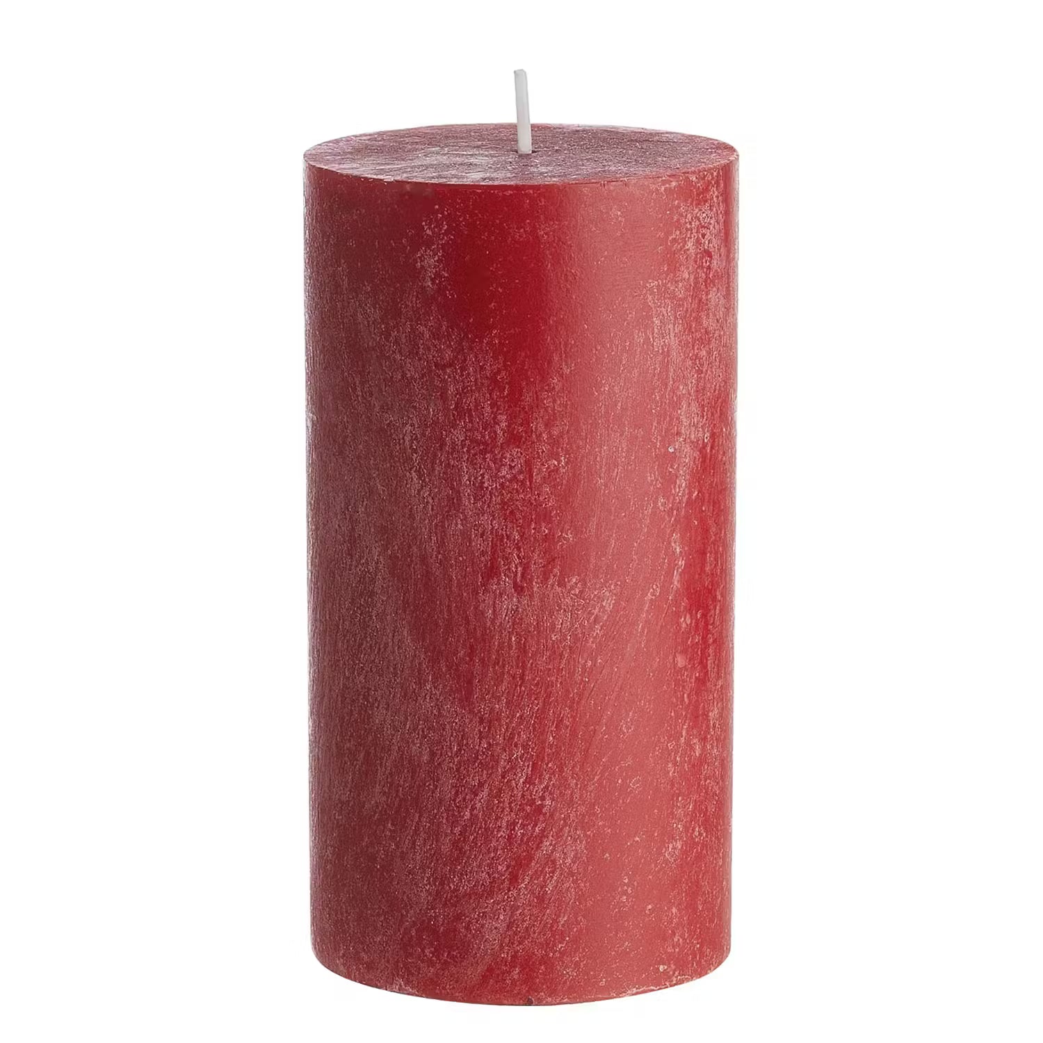 RUSTIC Stumpenkerze 6er-Set - Wachs - Rot