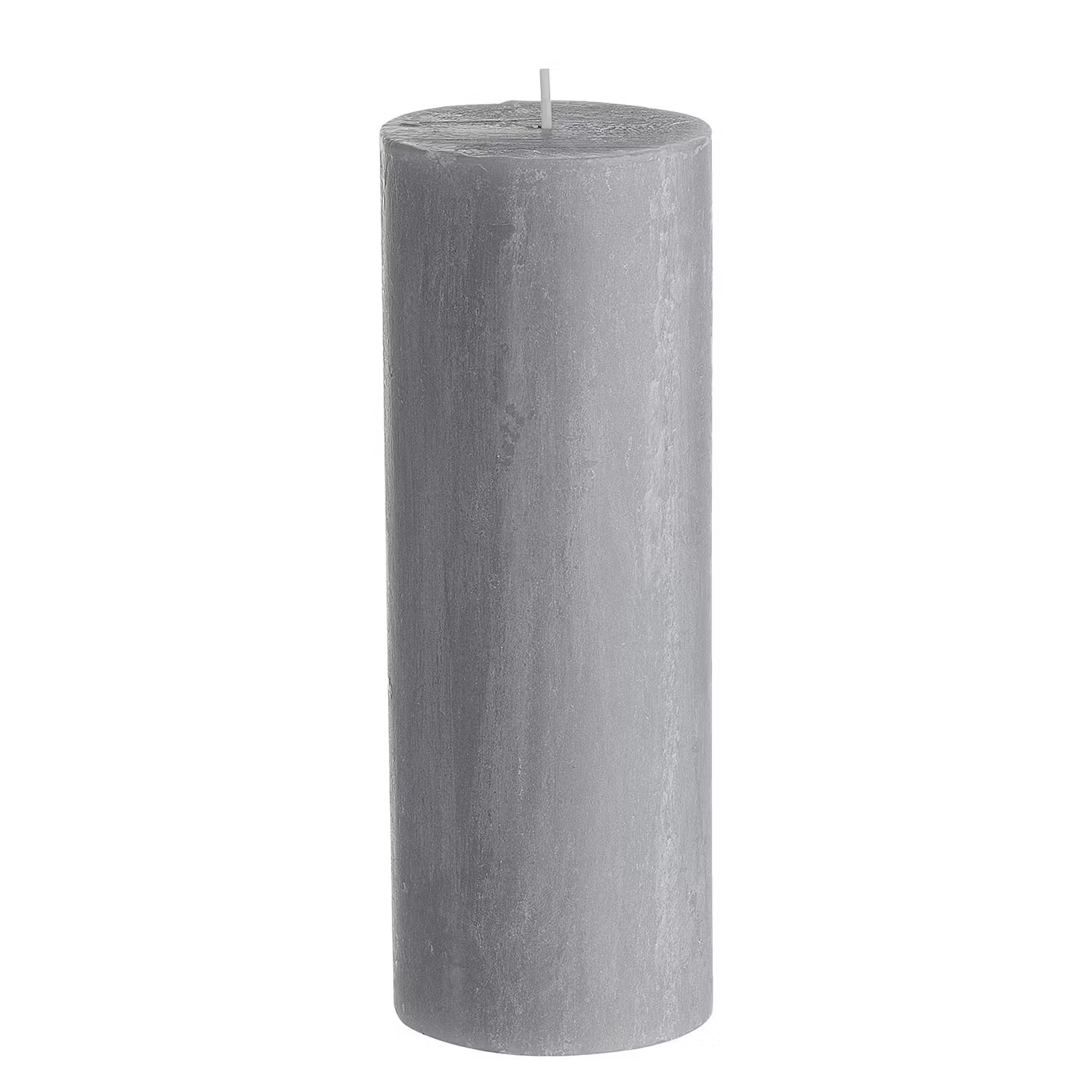 RUSTIC Stumpenkerze 6er-Set - Wachs - Grau