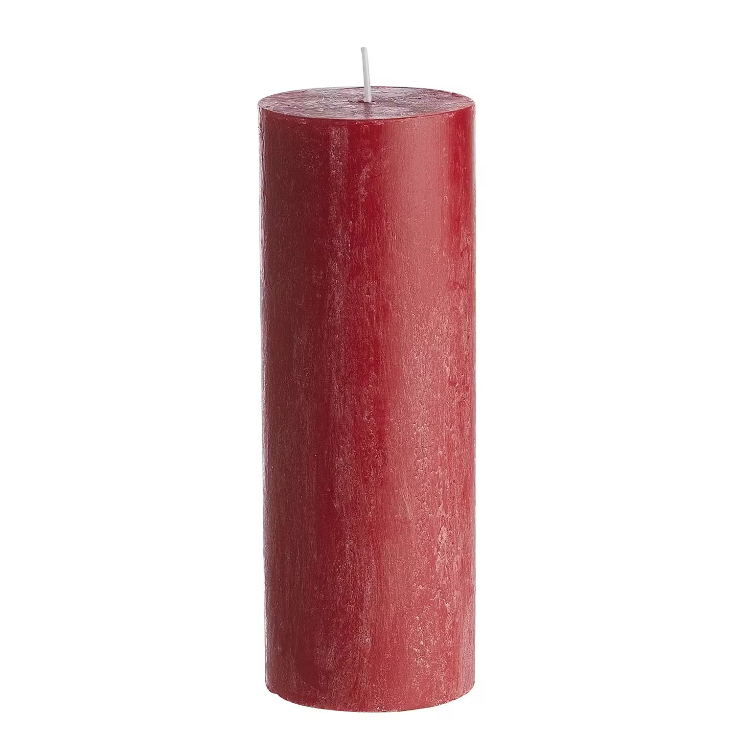 RUSTIC Stumpenkerze 6er-Set - Wachs - Rot