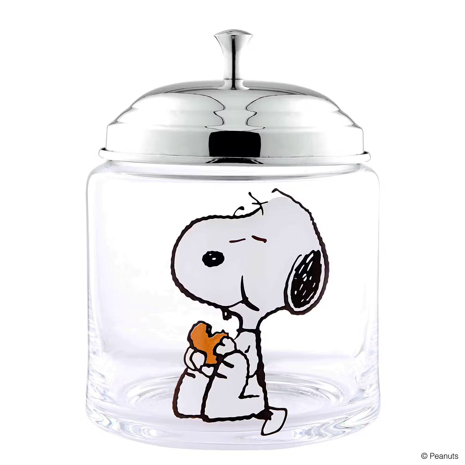 PEANUTS Keksdose Snoopy - Klarglas / Edelstahl - Transparent / Silber