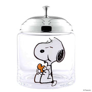 PEANUTS Keksdose Snoopy - Klarglas / Edelstahl - Transparent / Silber