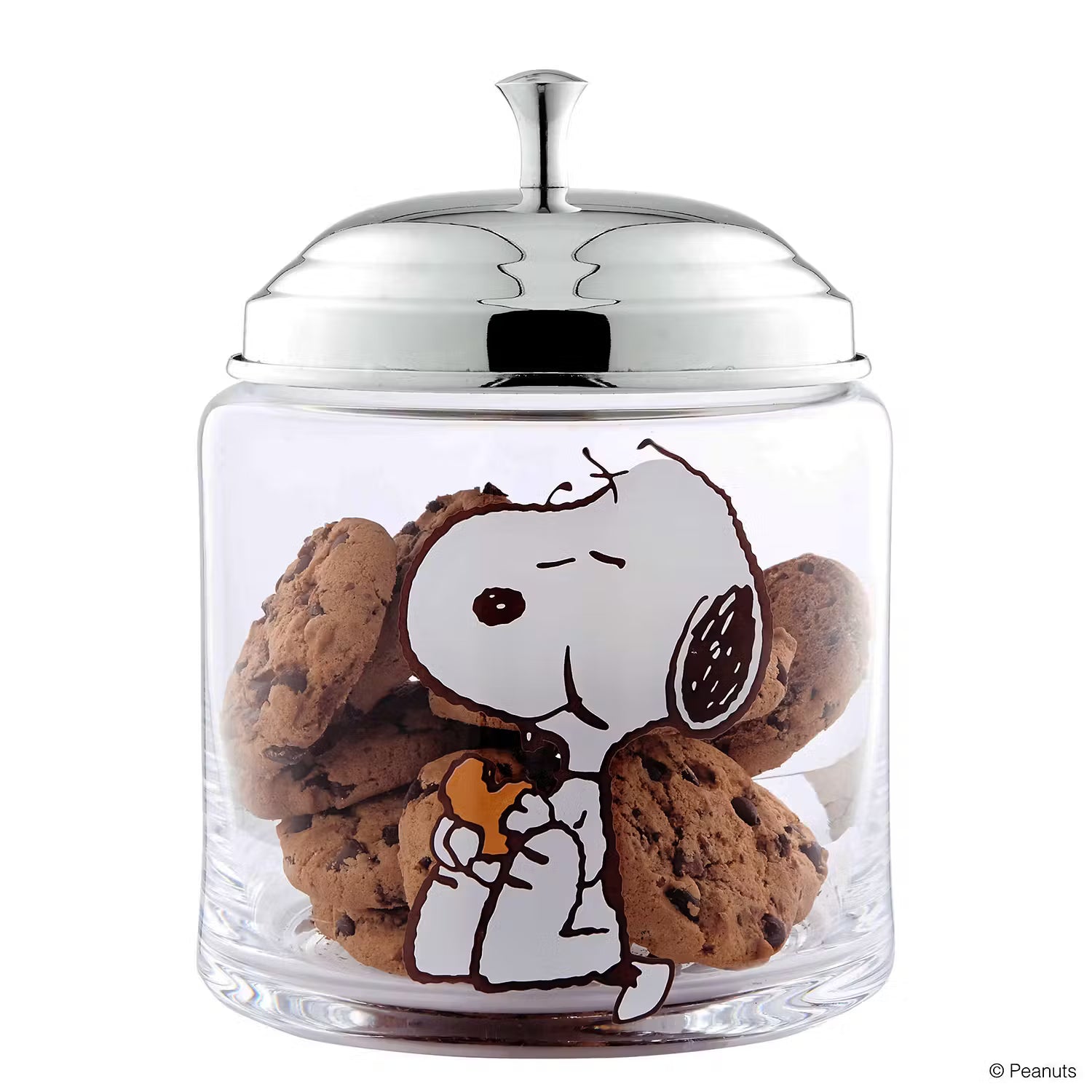 PEANUTS Keksdose Snoopy - Klarglas / Edelstahl - Transparent / Silber