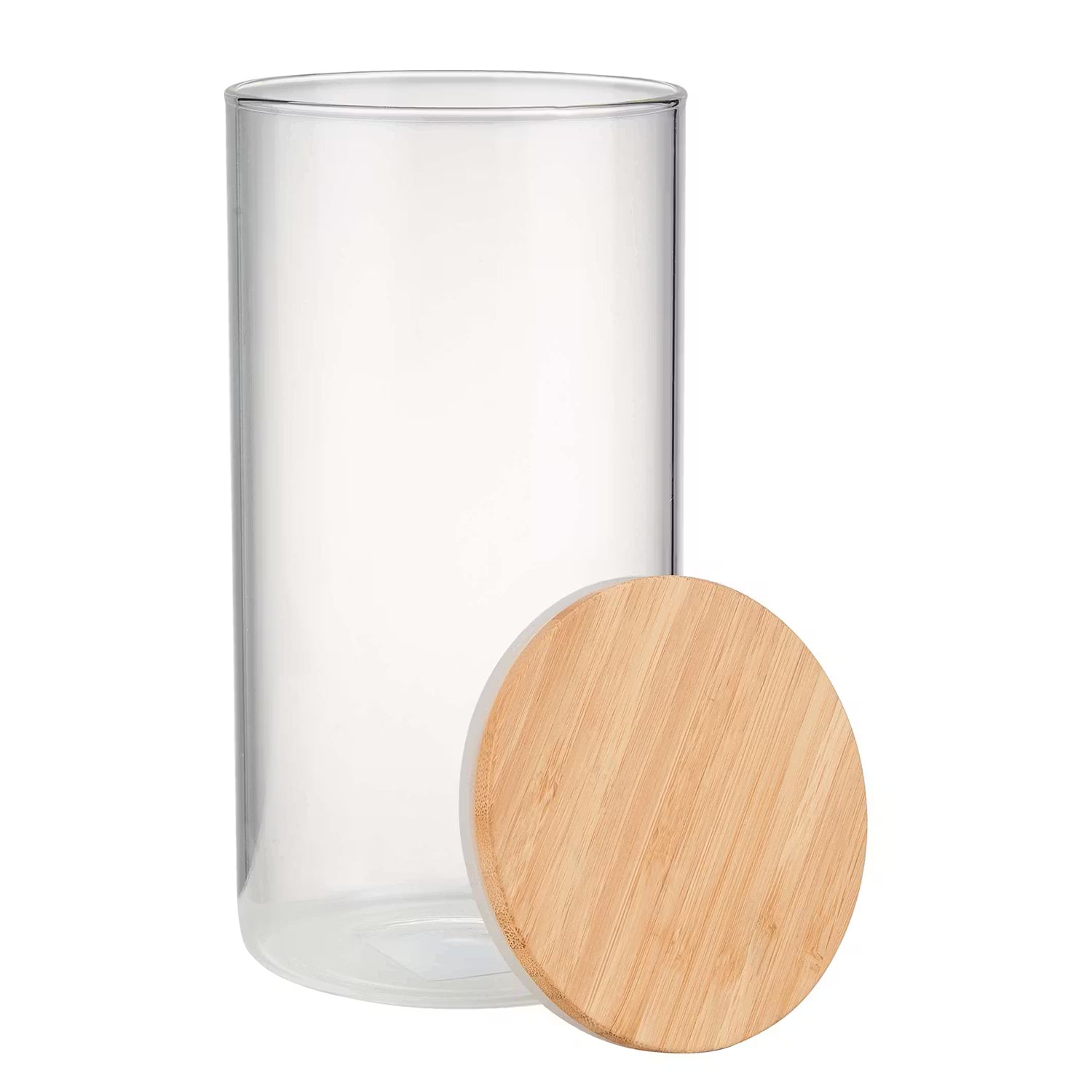 WOODLOCK Vorratsglas - Borosilikatglas / Buche - Transparent - Fassungsvermögen: 2.3 L
