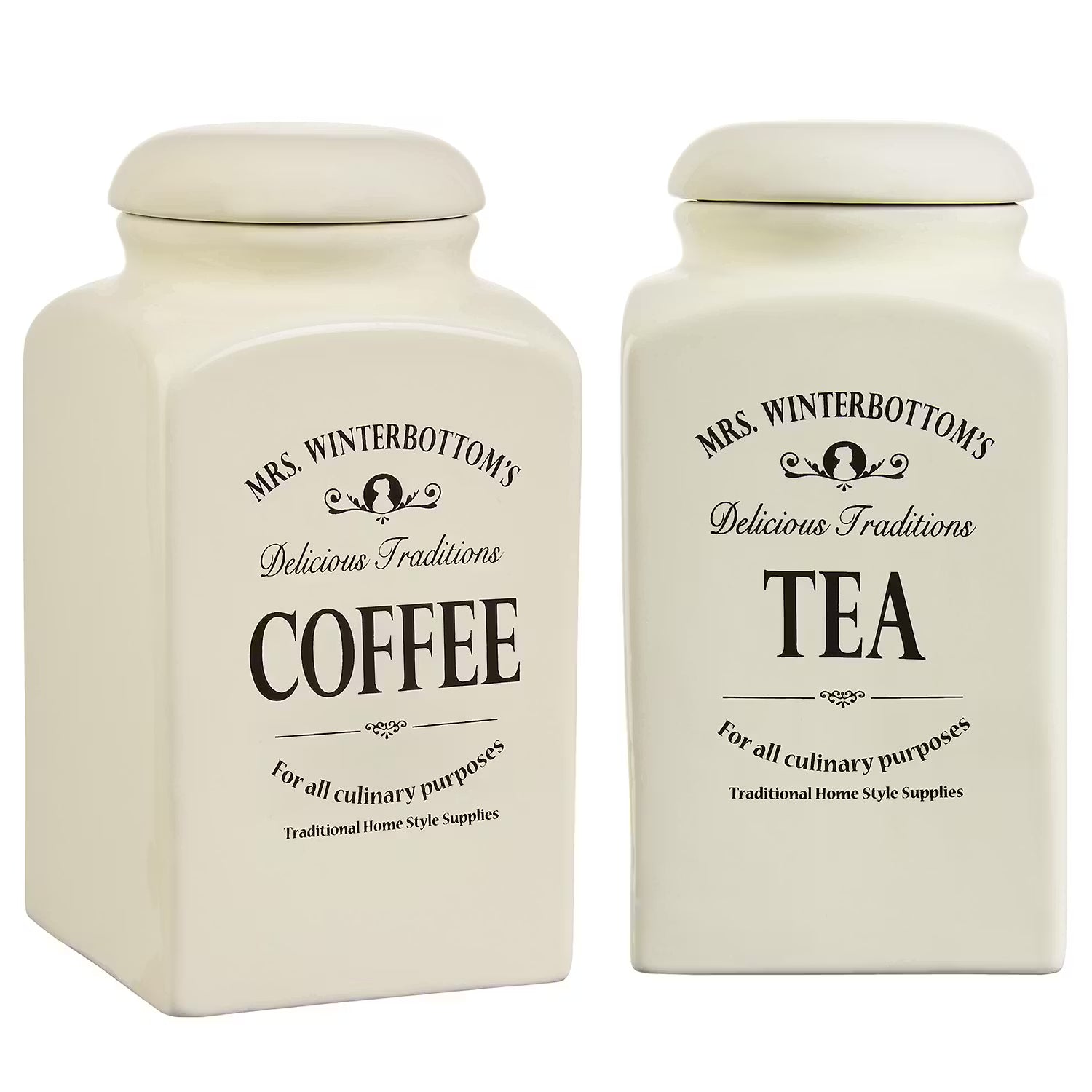 MRS. WINTERBOTTOM'S Vorratsdosen 2-tlg. - Keramik - Creme