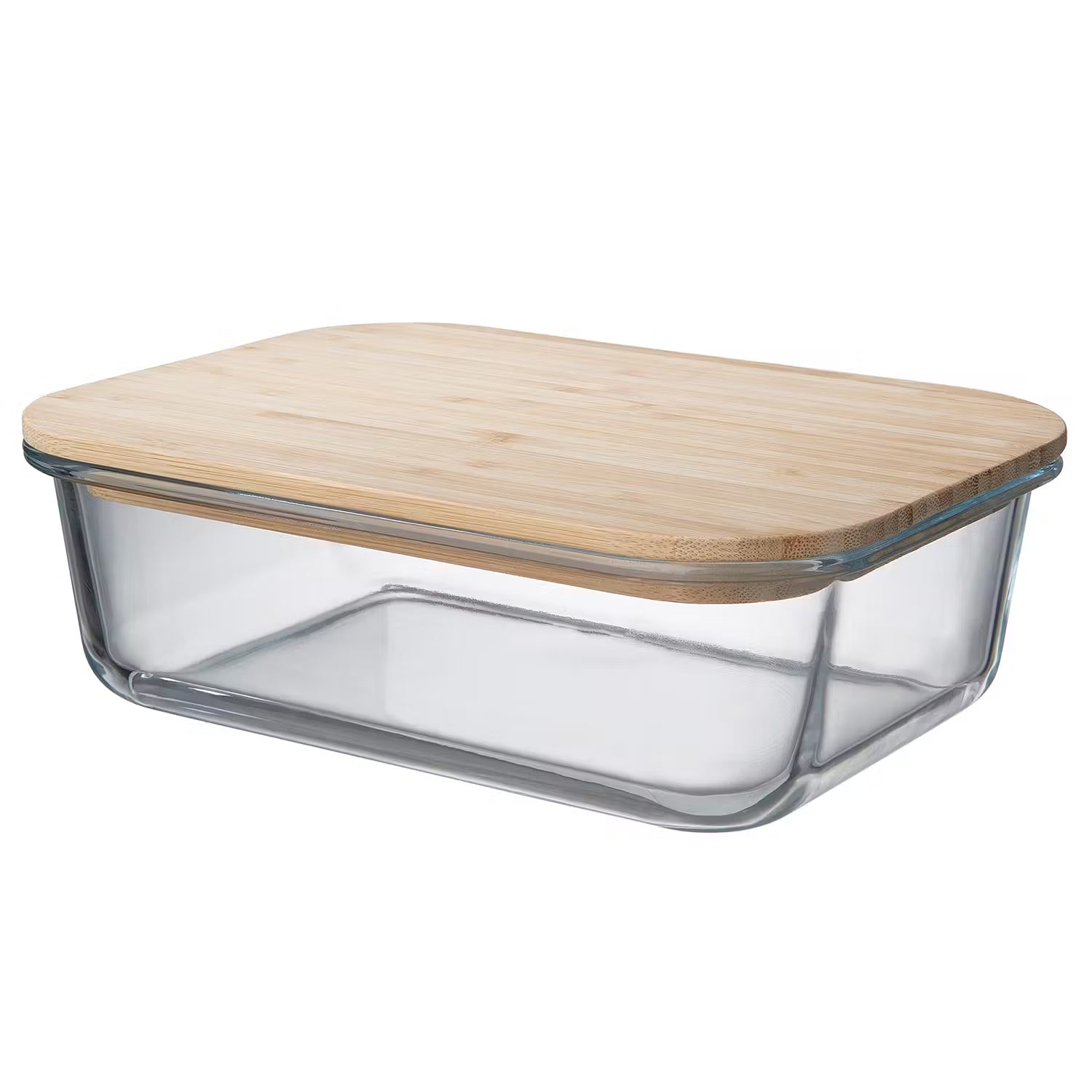 Lunchbox NATURALS - Borosilikatglas / Bambus - Transparent / Natur - Fassungsvermögen: 1.5 L