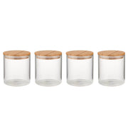 WOODLOCK Vorratsglas 4er-Set - Borosilikatglas / Bambus - Transparent - Höhe: 13 cm