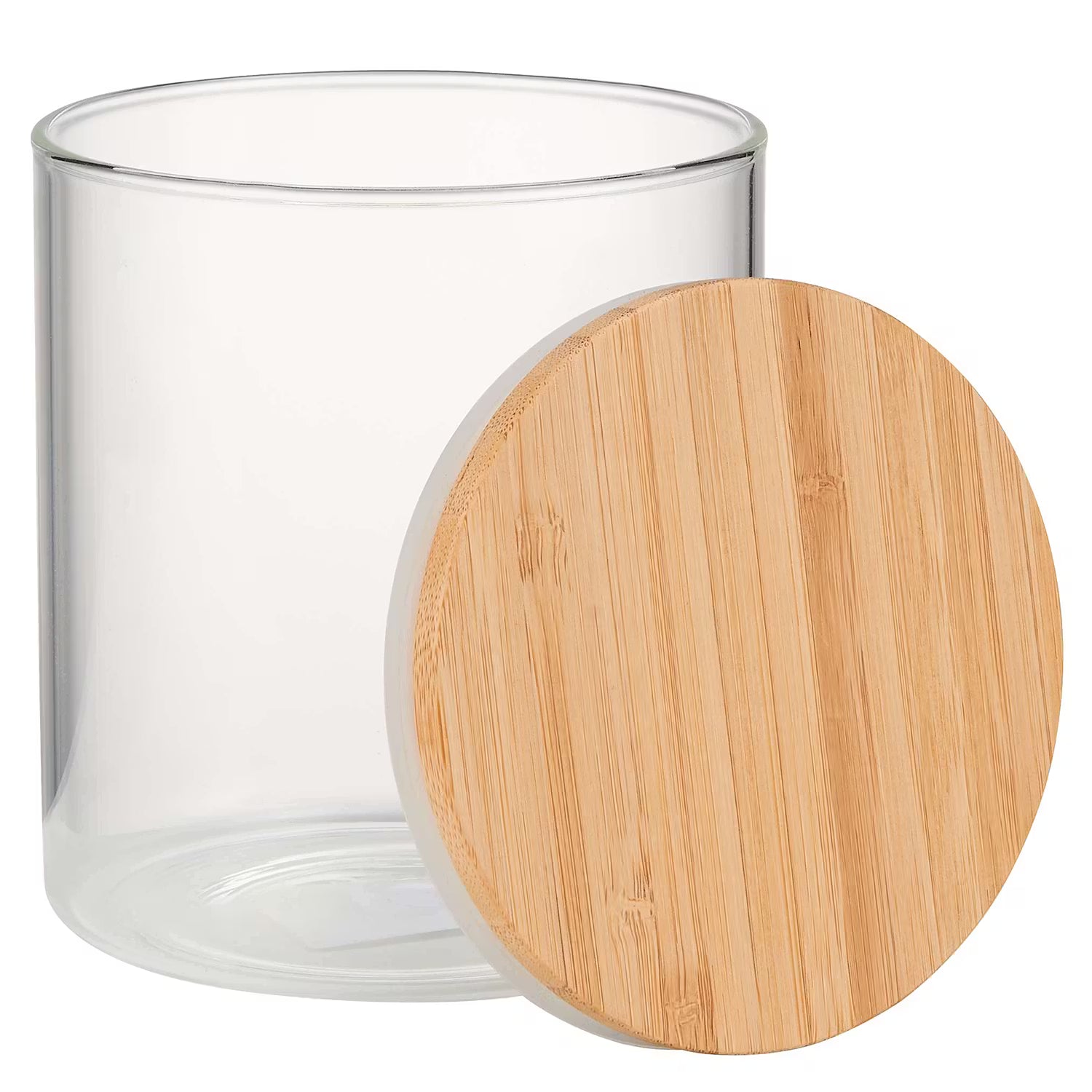 WOODLOCK Vorratsglas 4er-Set - Borosilikatglas / Bambus - Transparent - Höhe: 13 cm