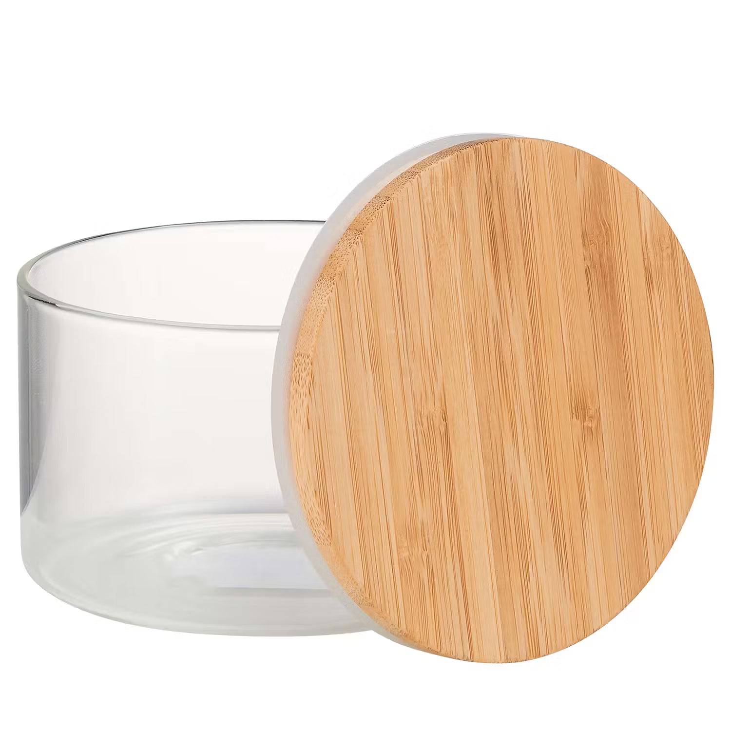 WOODLOCK Vorratsglas 4er-Set - Borosilikatglas / Bambus - Transparent - Höhe: 8 cm