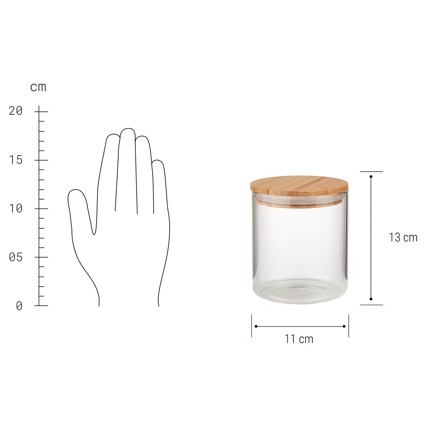 WOODLOCK Vorratsglas-Set 4-tlg. - Borosilikatglas / Bambus - Transparent