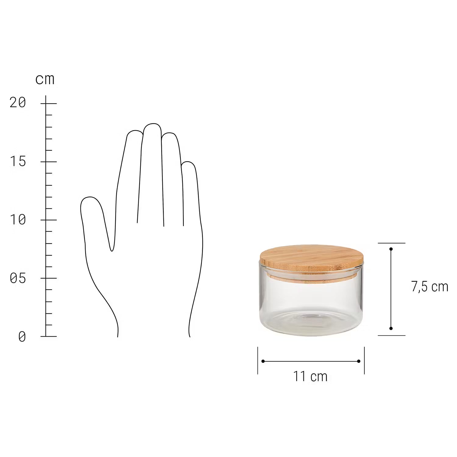 WOODLOCK Vorratsglas-Set 4-tlg. - Borosilikatglas / Bambus - Transparent