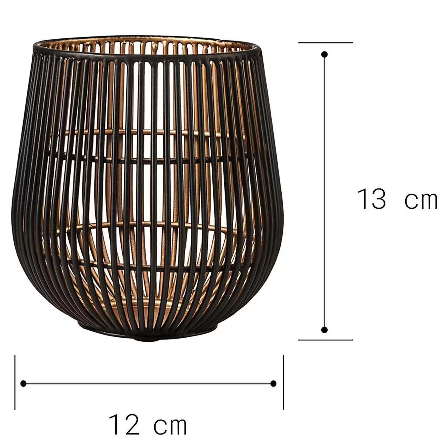 YOKO Teelichthalter  - Eisen - Schwarz - Höhe: 14 cm