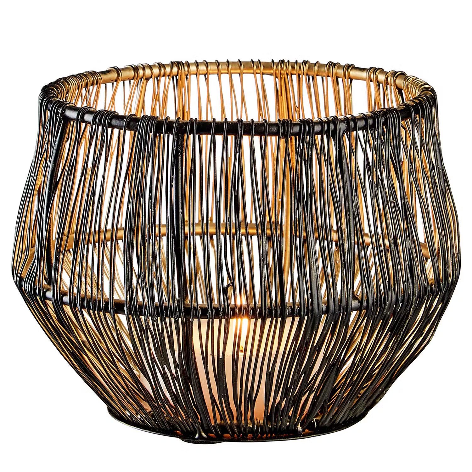 YOKO Teelichthalter - Eisen - Schwarz - Höhe: 10 cm