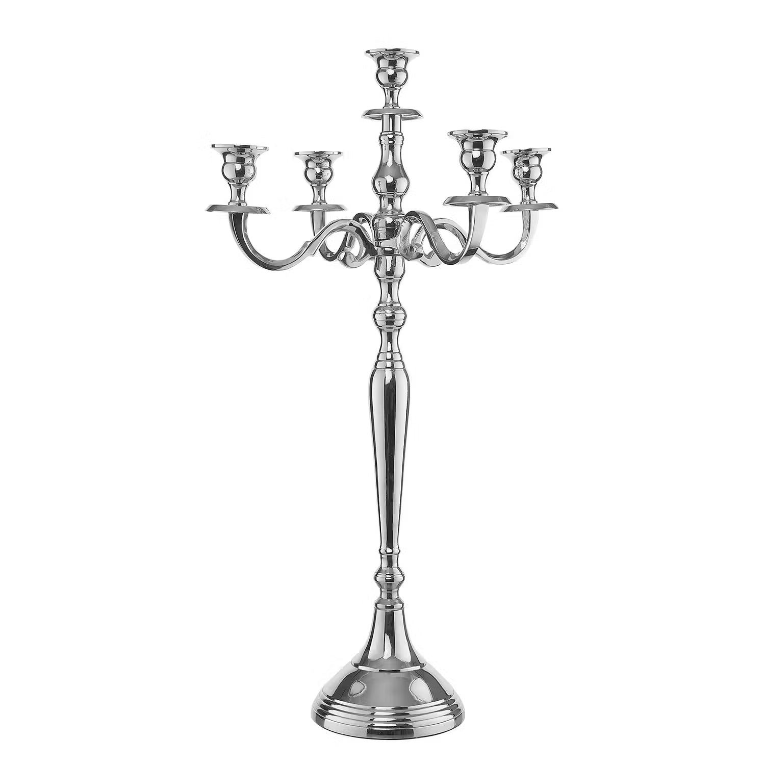 SILVERLIGHTS Kerzenhalter 5-armig - Eisen - Silber