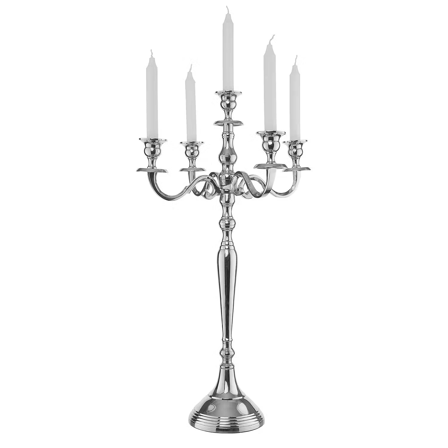 SILVERLIGHTS Kerzenhalter 5-armig - Eisen - Silber